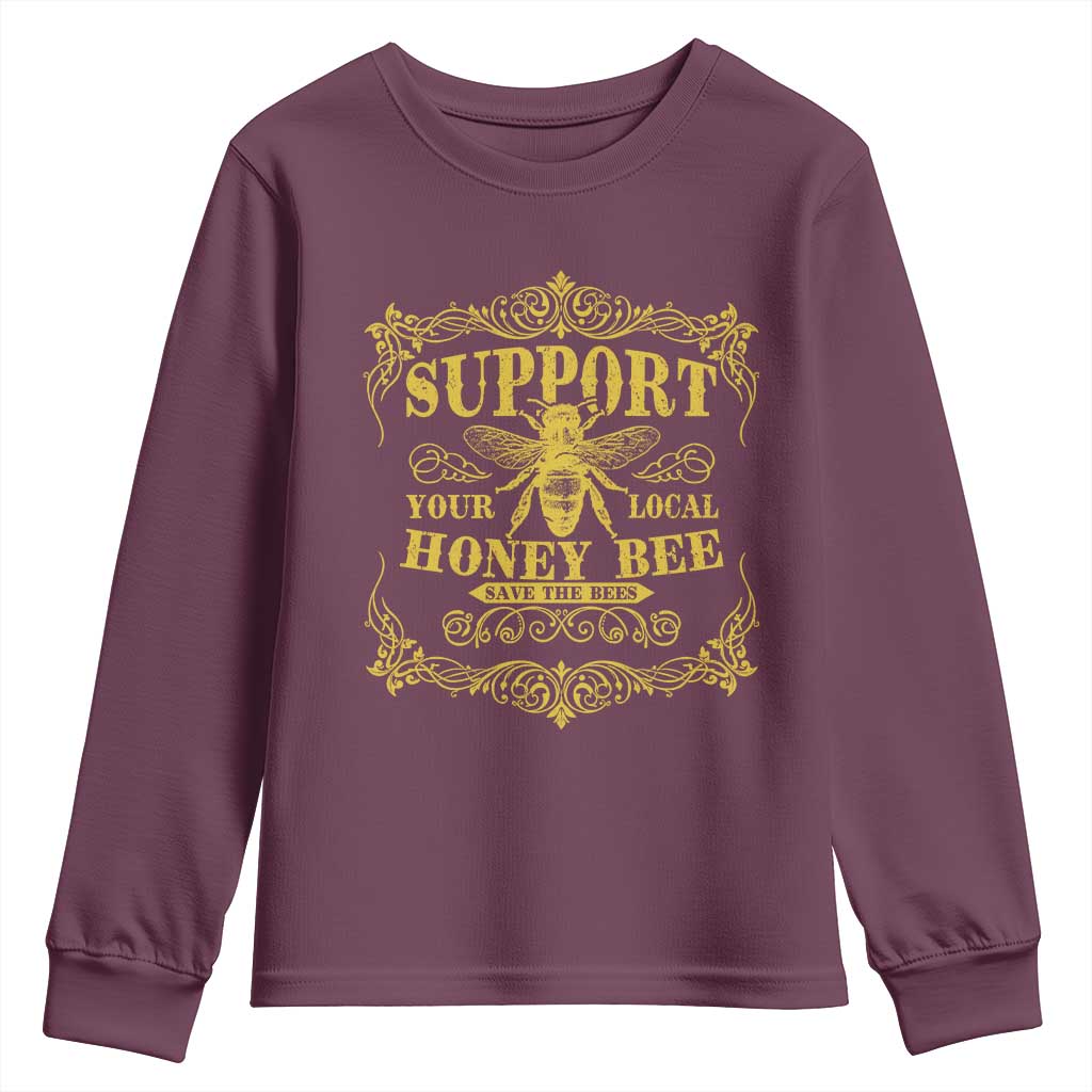 Funny Beekeeping Youth Sweatshirt Support Your Local Honey Bee Beekeeper