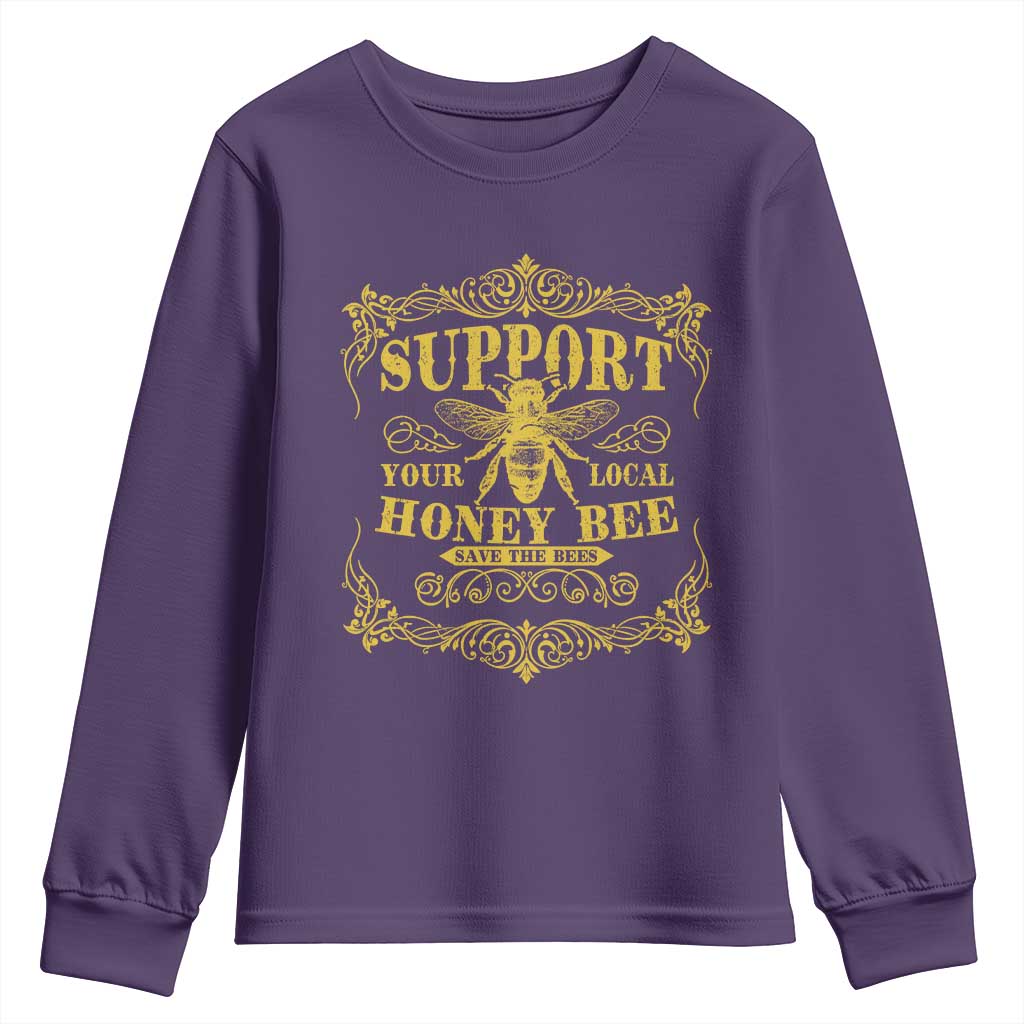 Funny Beekeeping Youth Sweatshirt Support Your Local Honey Bee Beekeeper