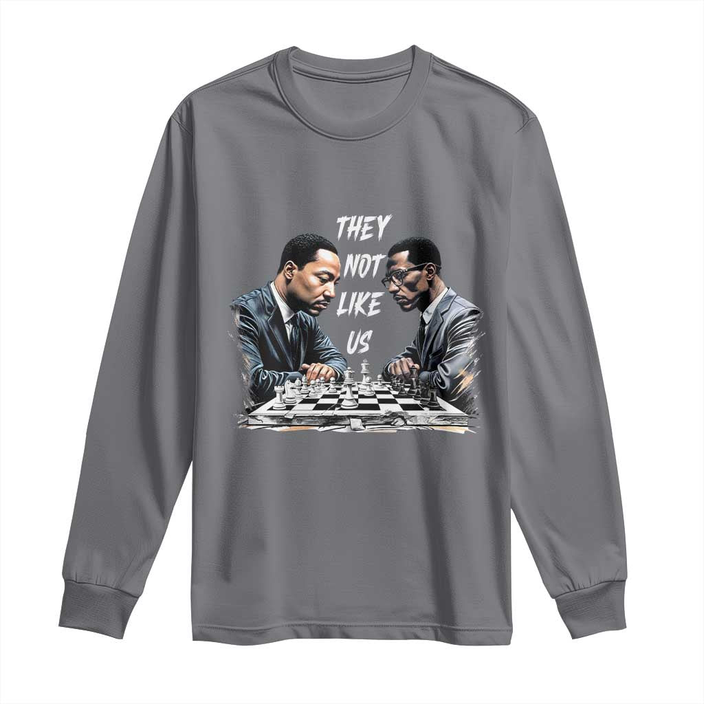 Martin Luther King Malcolm X Long Sleeve Shirt They Not Like Us Black Leaders - Wonder Print Shop
