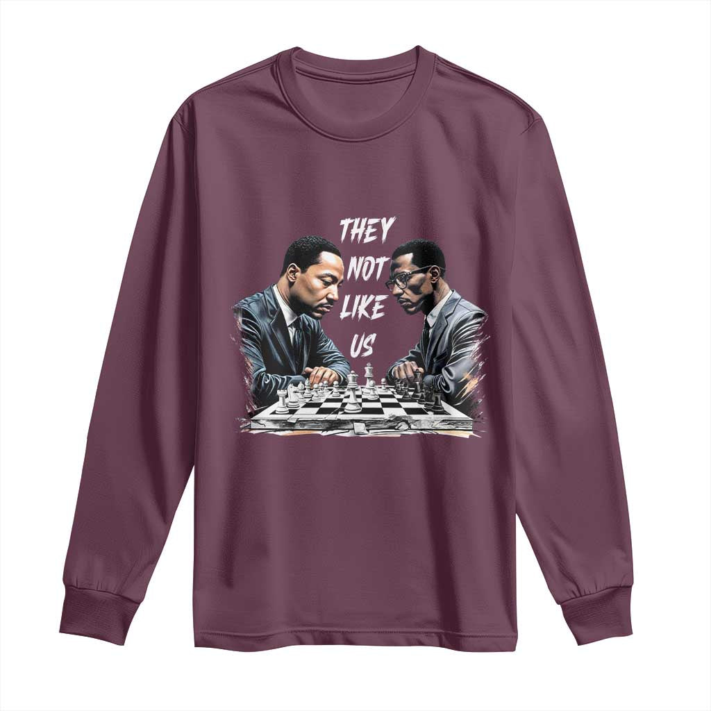 Martin Luther King Malcolm X Long Sleeve Shirt They Not Like Us Black Leaders - Wonder Print Shop