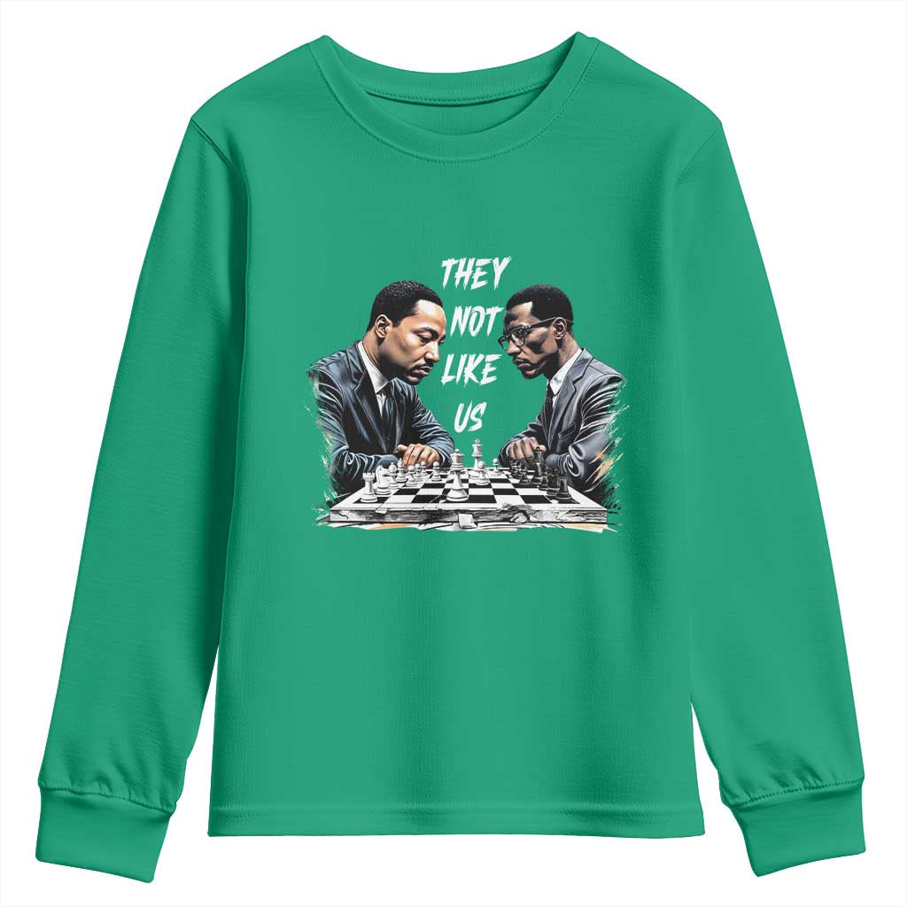 Martin Luther King Malcolm X Youth Sweatshirt They Not Like Us Black Leaders - Wonder Print Shop