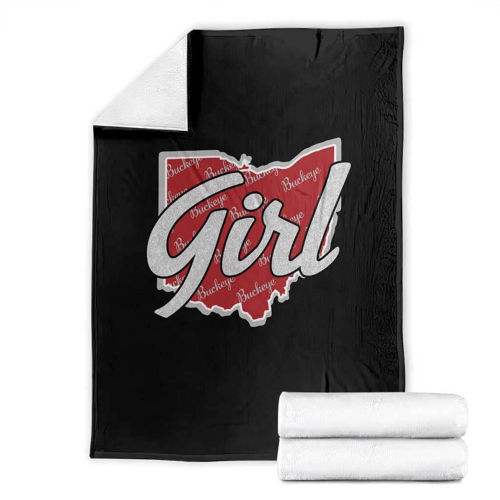 Buckeye Girl Ohio Home State Throw Blanket - Wonder Print Shop