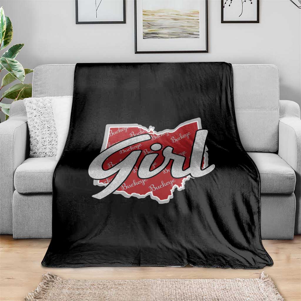 Buckeye Girl Ohio Home State Throw Blanket - Wonder Print Shop