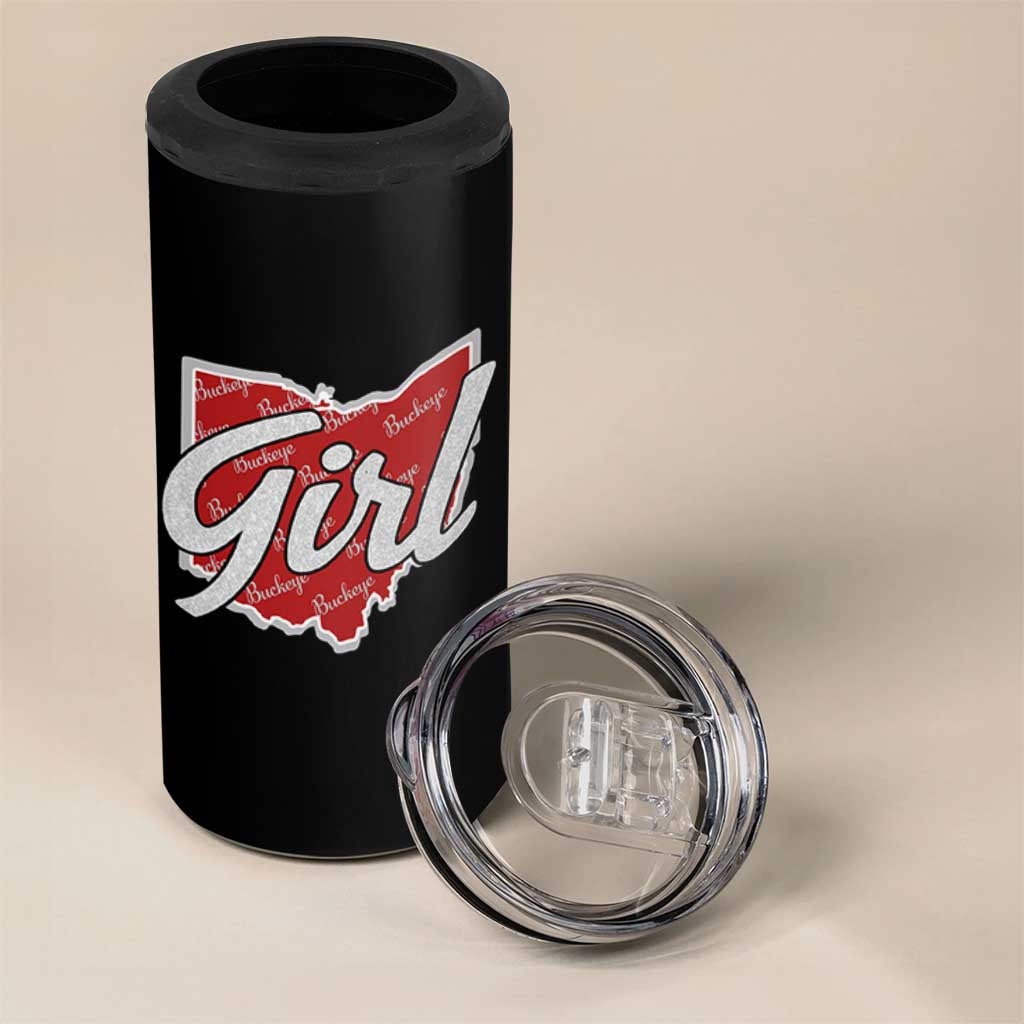 Buckeye Girl Ohio Home State 4 in 1 Can Cooler Tumbler - Wonder Print Shop
