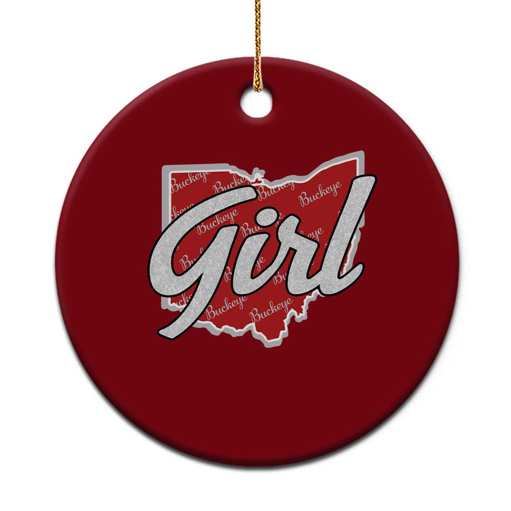 Buckeye Girl Ohio Home State Ceramic Ornament - Wonder Print Shop
