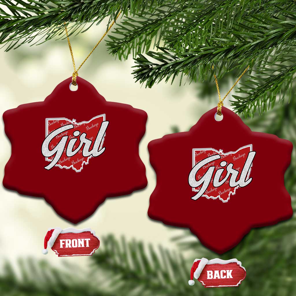 Buckeye Girl Ohio Home State Ceramic Ornament - Wonder Print Shop