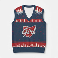 Buckeye Girl Ohio Home State V-Neck Knit Sweater Vest - Wonder Print Shop