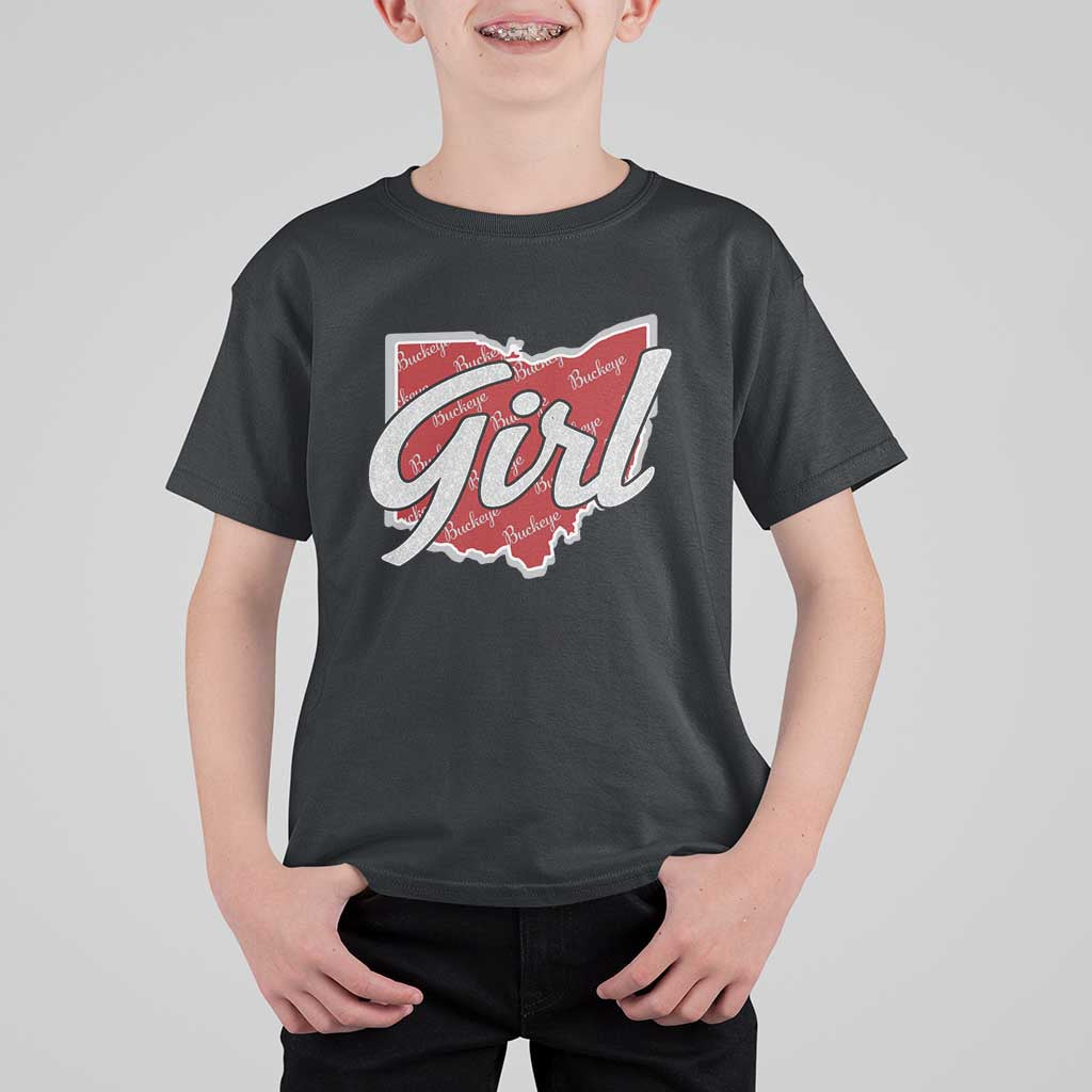Buckeye Girl Ohio Home State T Shirt For Kid - Wonder Print Shop