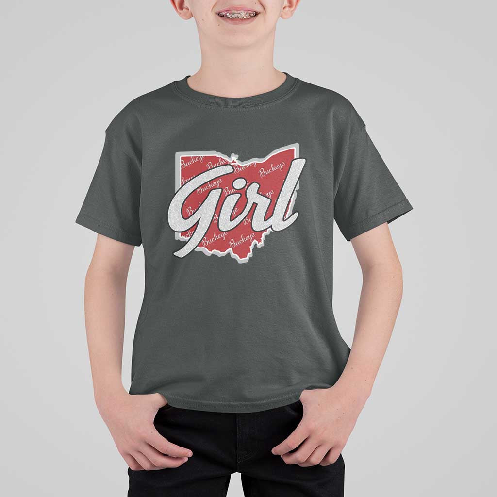 Buckeye Girl Ohio Home State T Shirt For Kid - Wonder Print Shop