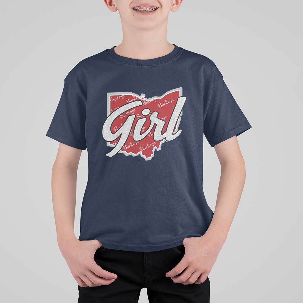 Buckeye Girl Ohio Home State T Shirt For Kid - Wonder Print Shop