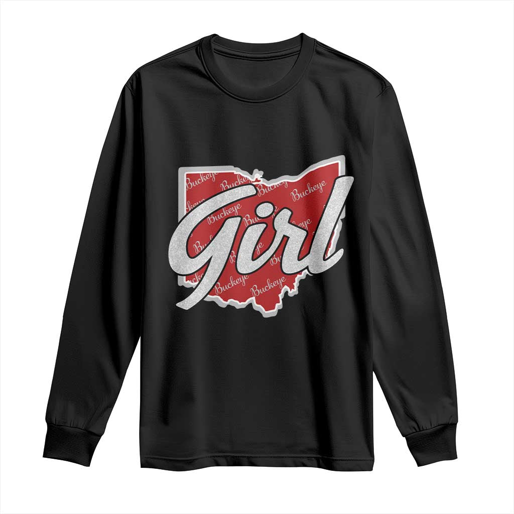 Buckeye Girl Ohio Home State Long Sleeve Shirt - Wonder Print Shop