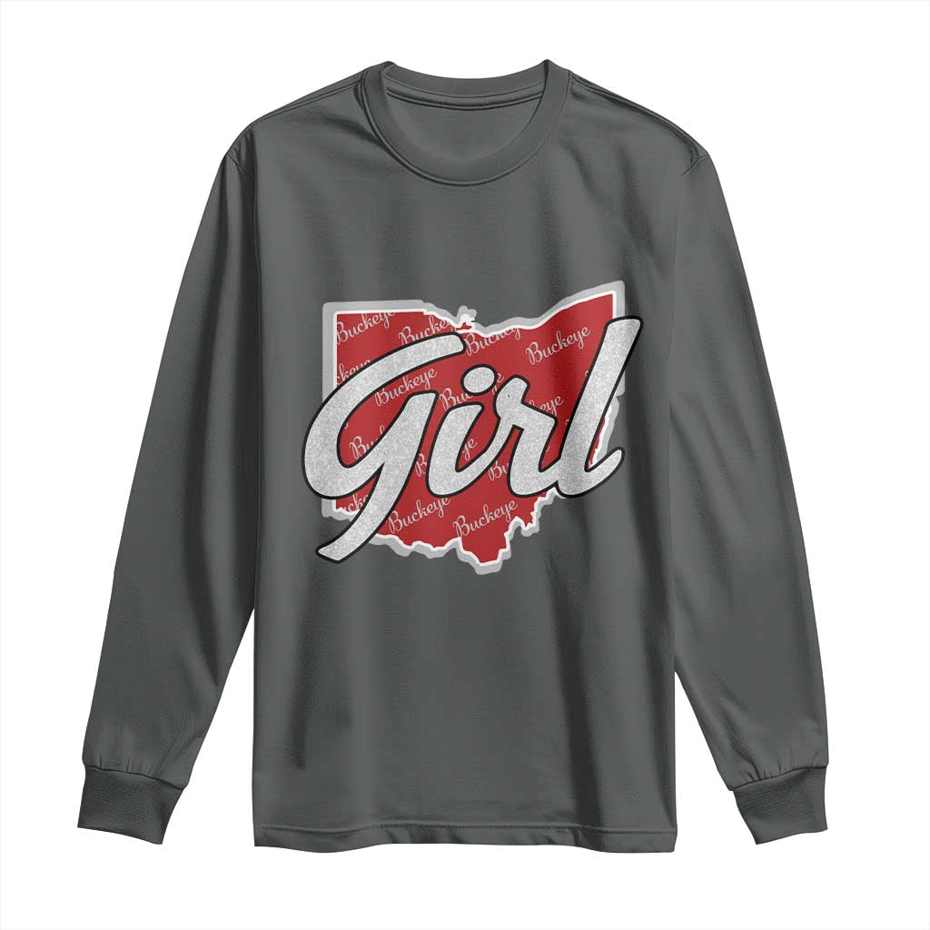 Buckeye Girl Ohio Home State Long Sleeve Shirt - Wonder Print Shop
