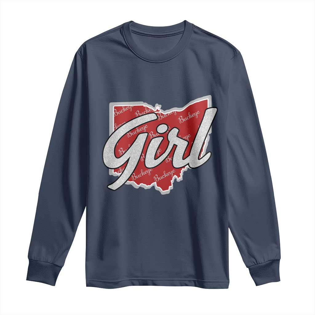 Buckeye Girl Ohio Home State Long Sleeve Shirt - Wonder Print Shop