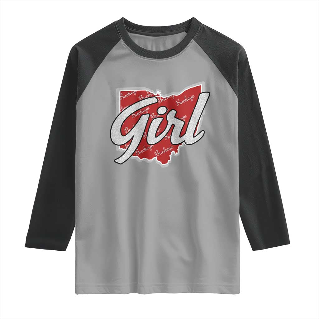 Buckeye Girl Ohio Home State Raglan Shirt - Wonder Print Shop