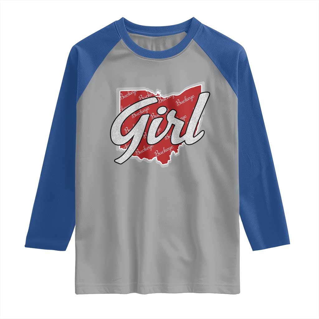 Buckeye Girl Ohio Home State Raglan Shirt - Wonder Print Shop