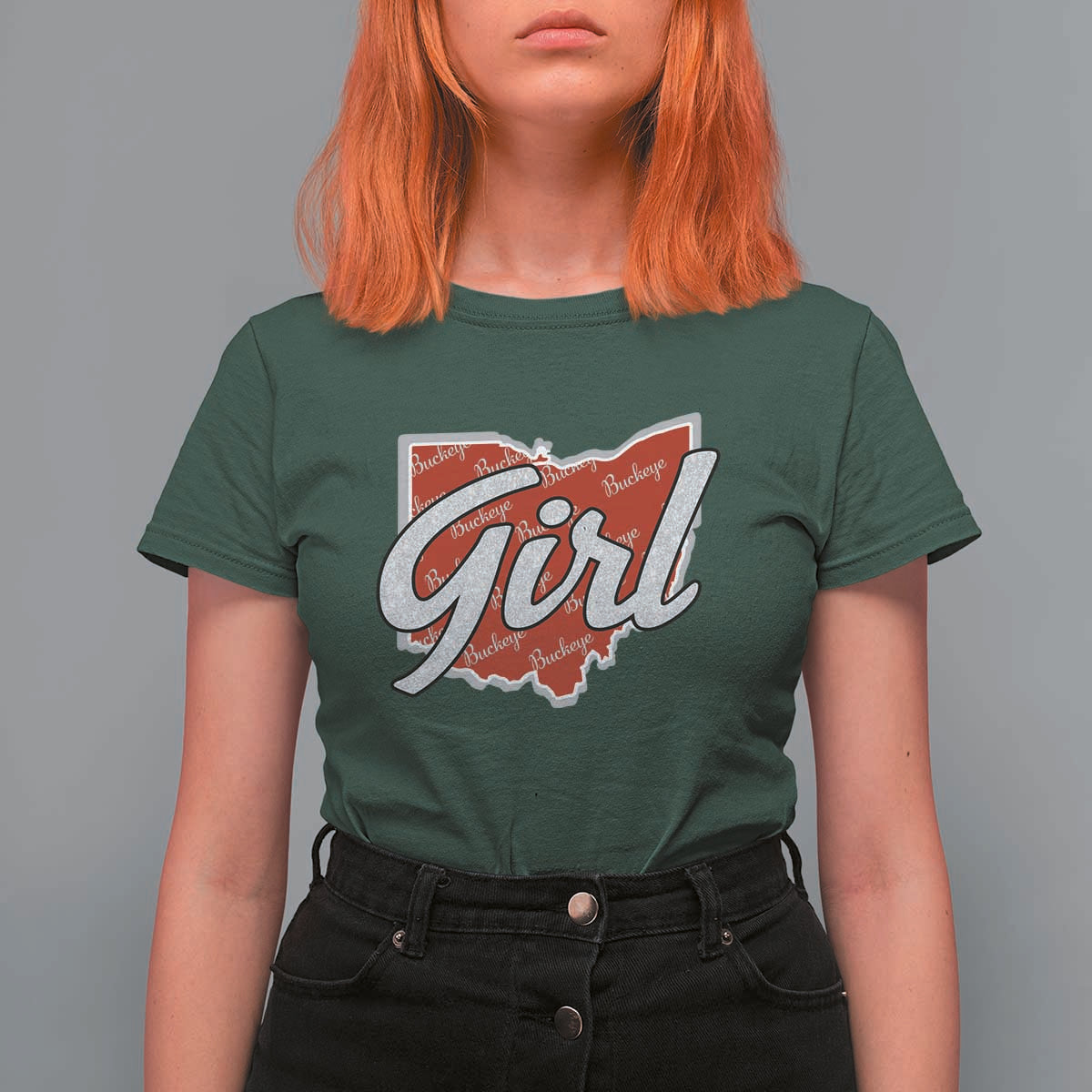 Buckeye Girl Ohio Home State T Shirt For Women - Wonder Print Shop