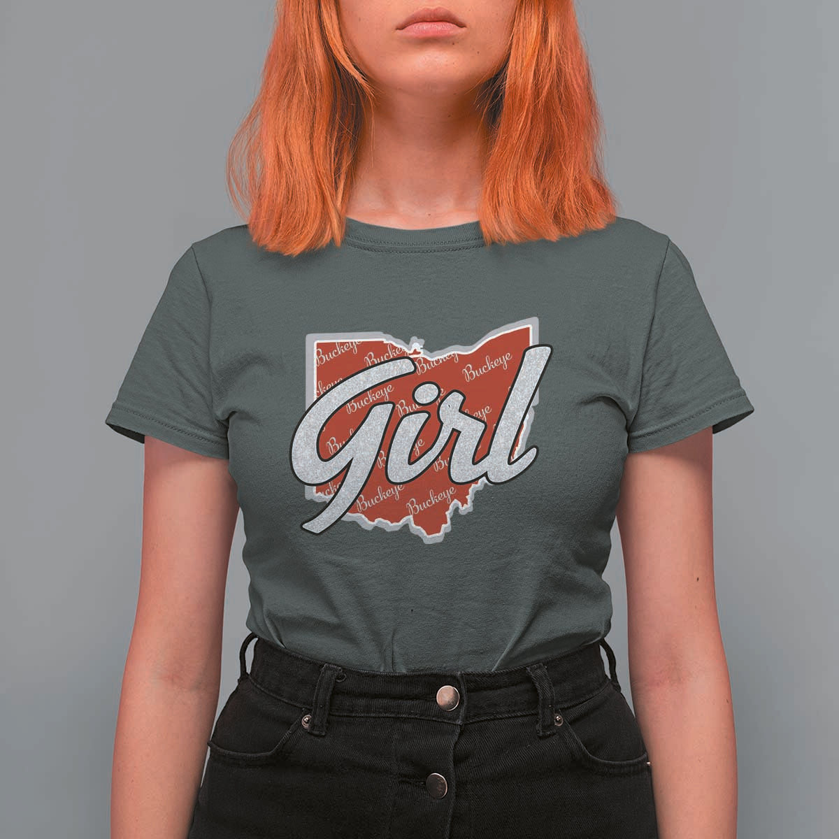 Buckeye Girl Ohio Home State T Shirt For Women - Wonder Print Shop