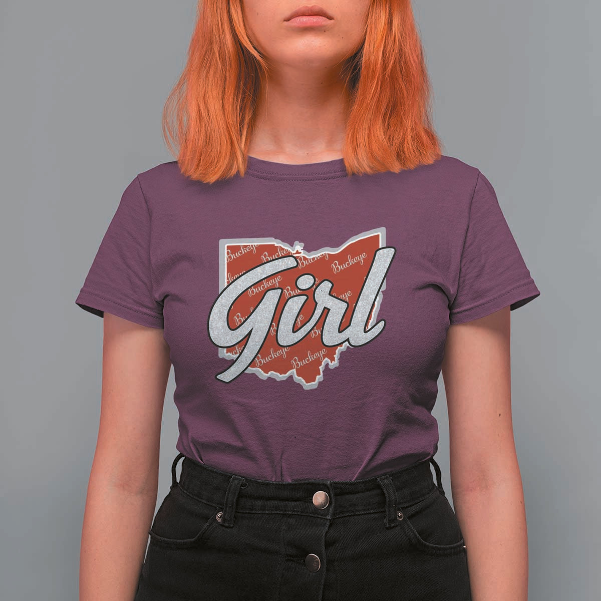 Buckeye Girl Ohio Home State T Shirt For Women - Wonder Print Shop