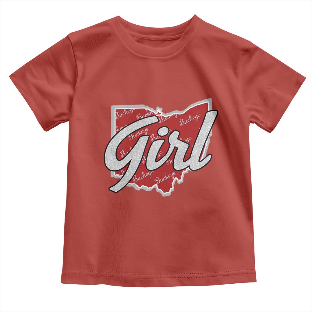 Buckeye Girl Ohio Home State Toddler T Shirt - Wonder Print Shop