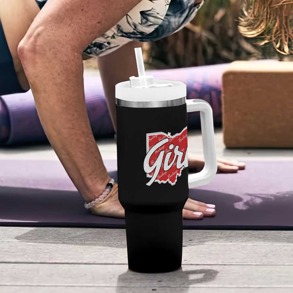 Buckeye Girl Ohio Home State Tumbler With Handle - Wonder Print Shop