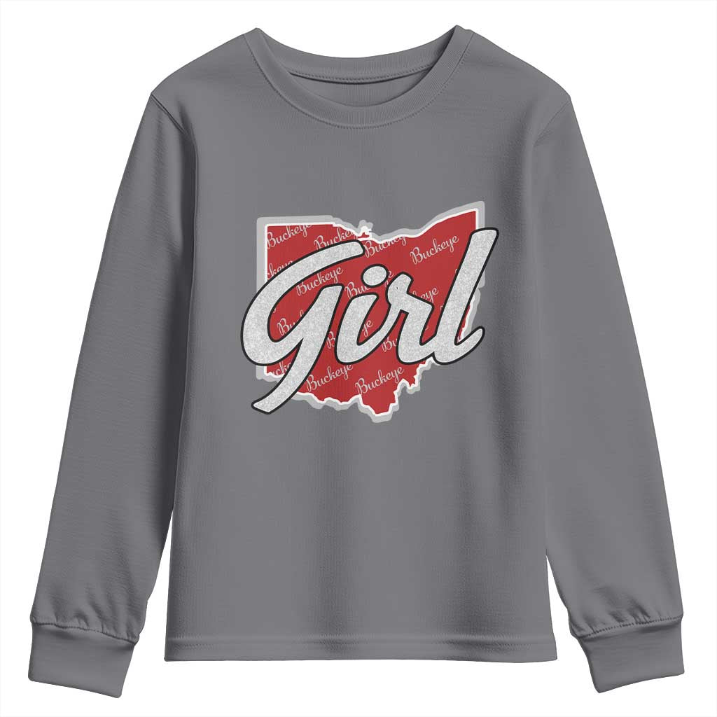 Buckeye Girl Ohio Home State Youth Sweatshirt - Wonder Print Shop