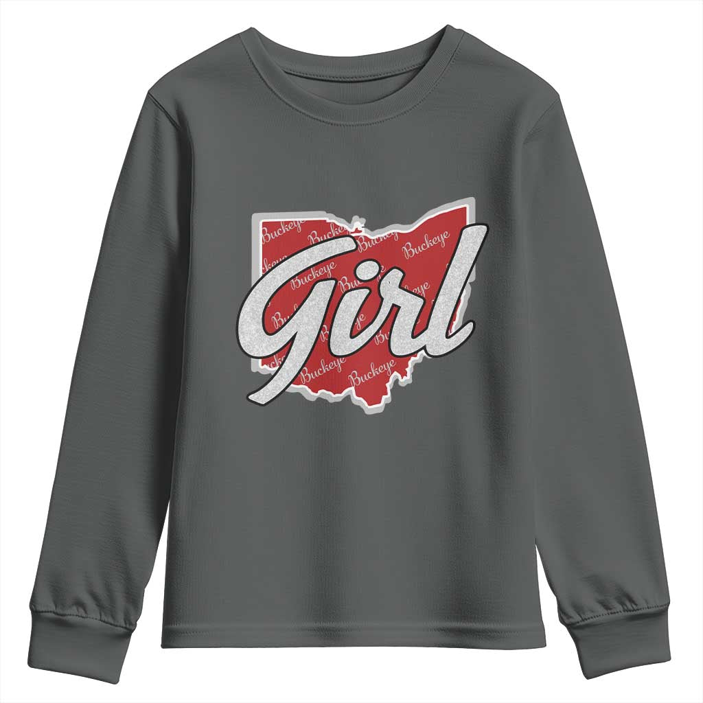 Buckeye Girl Ohio Home State Youth Sweatshirt - Wonder Print Shop