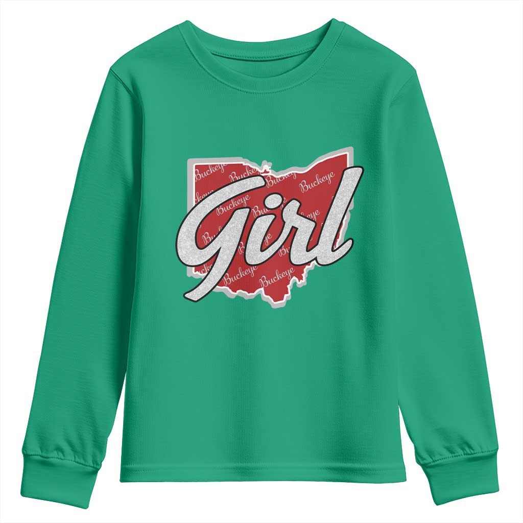Buckeye Girl Ohio Home State Youth Sweatshirt - Wonder Print Shop