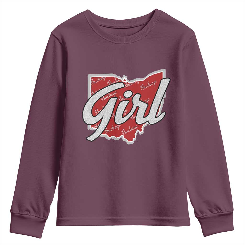 Buckeye Girl Ohio Home State Youth Sweatshirt - Wonder Print Shop