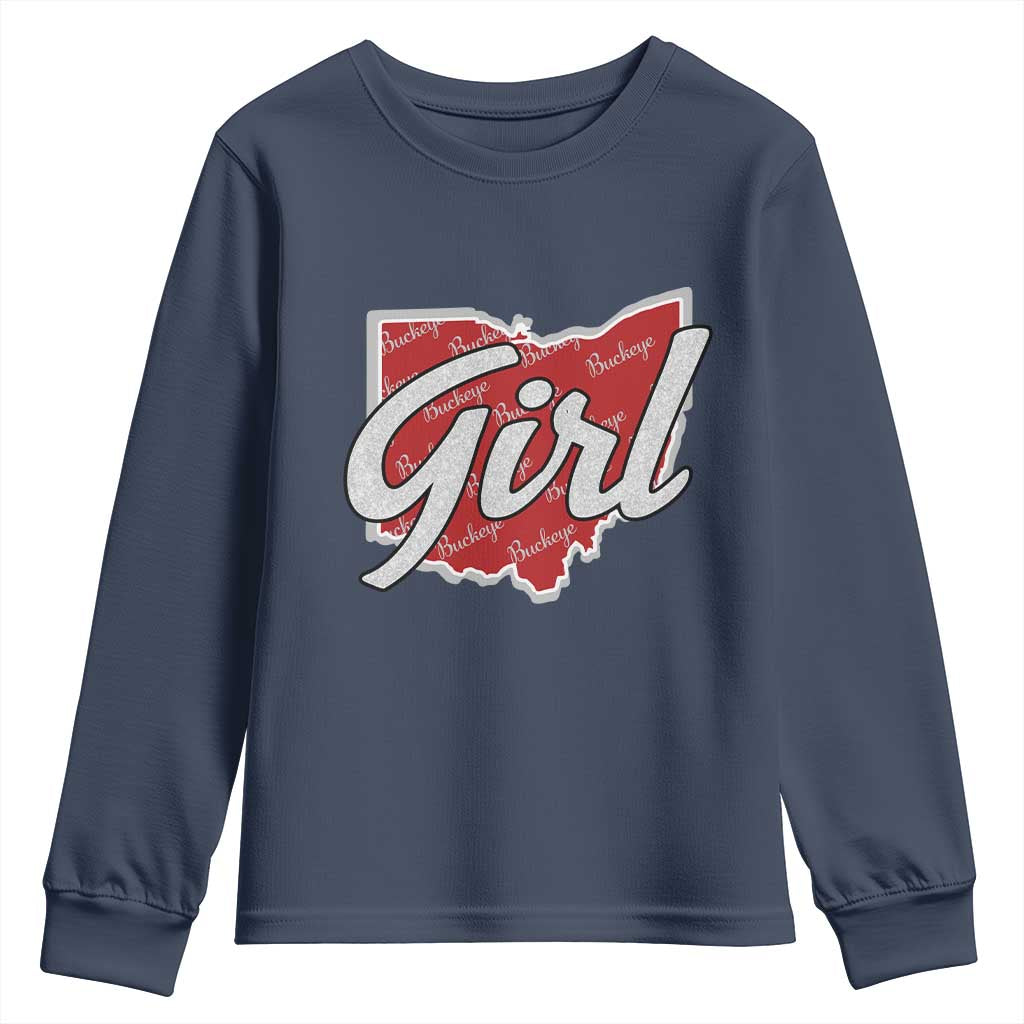 Buckeye Girl Ohio Home State Youth Sweatshirt - Wonder Print Shop