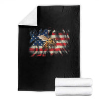 Patriotic Beekeeper Throw Blanket Bee American Flag Beekeeping