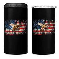 Patriotic Beekeeper 4 in 1 Can Cooler Tumbler Bee American Flag Beekeeping