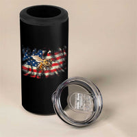 Patriotic Beekeeper 4 in 1 Can Cooler Tumbler Bee American Flag Beekeeping