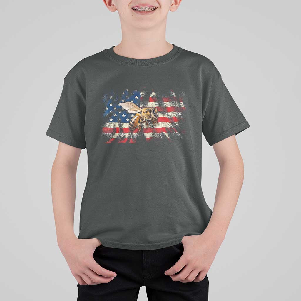 Patriotic Beekeeper T Shirt For Kid Bee American Flag Beekeeping