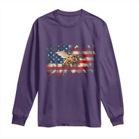Patriotic Beekeeper Long Sleeve Shirt Bee American Flag Beekeeping
