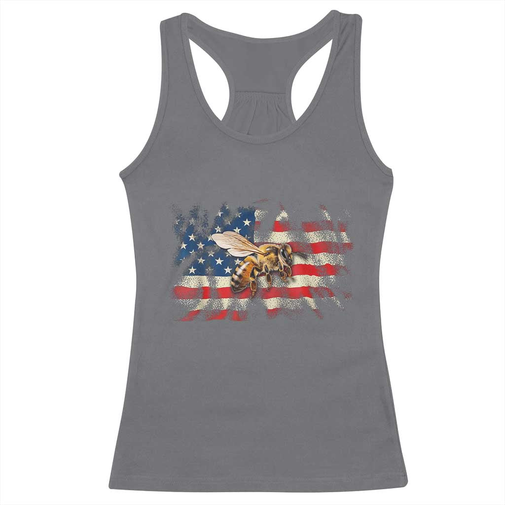 Patriotic Beekeeper Racerback Tank Top Bee American Flag Beekeeping