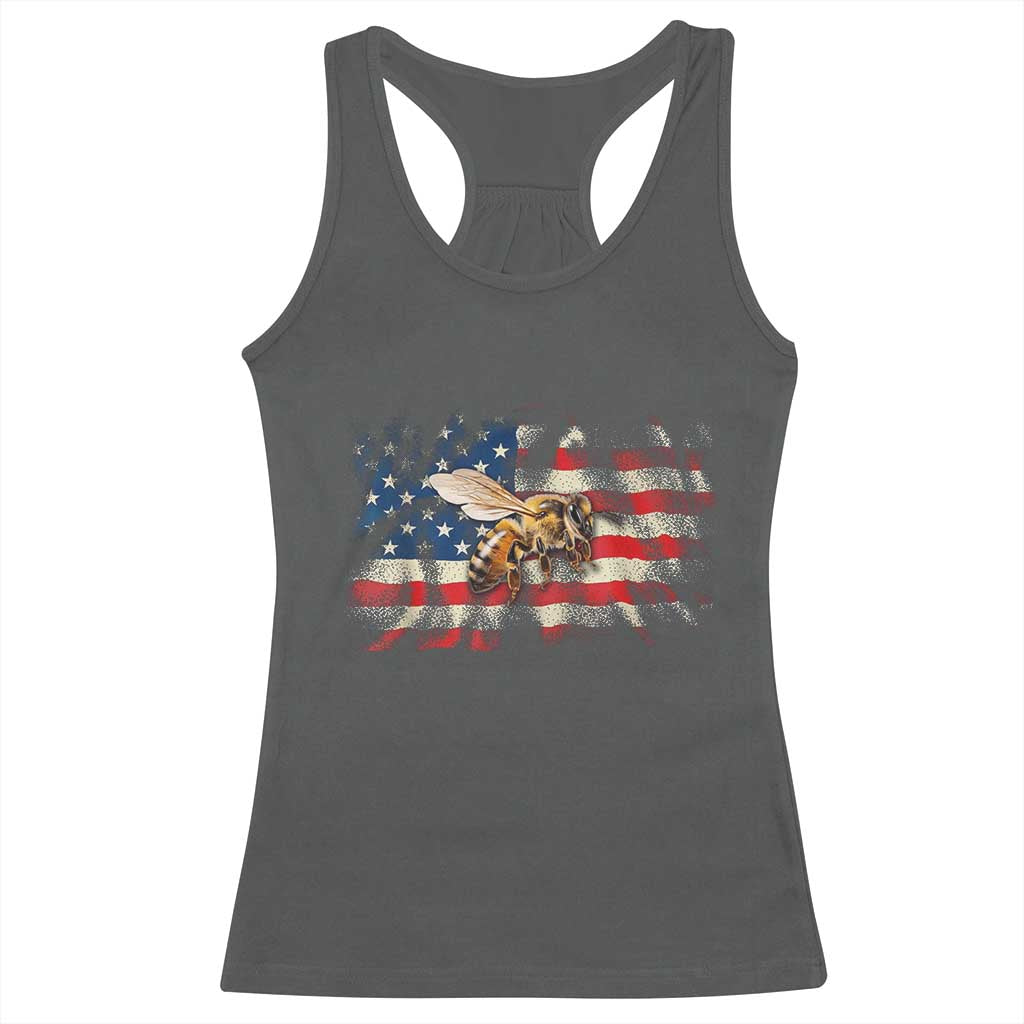 Patriotic Beekeeper Racerback Tank Top Bee American Flag Beekeeping