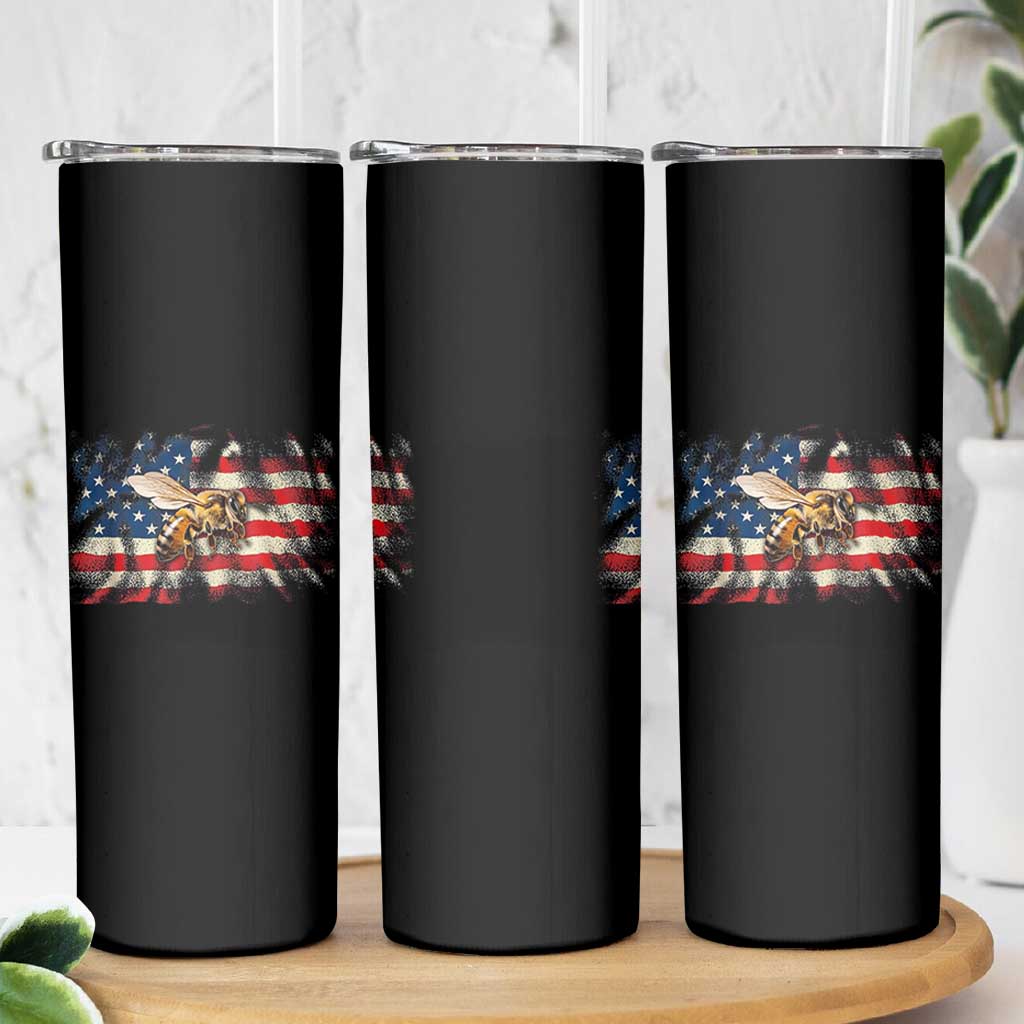 Patriotic Beekeeper Skinny Tumbler Bee American Flag Beekeeping
