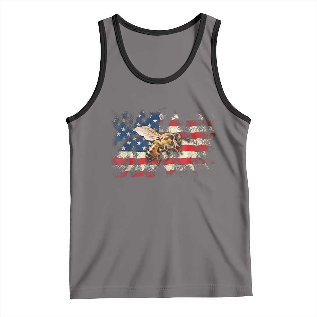 Patriotic Beekeeper Tank Top Bee American Flag Beekeeping