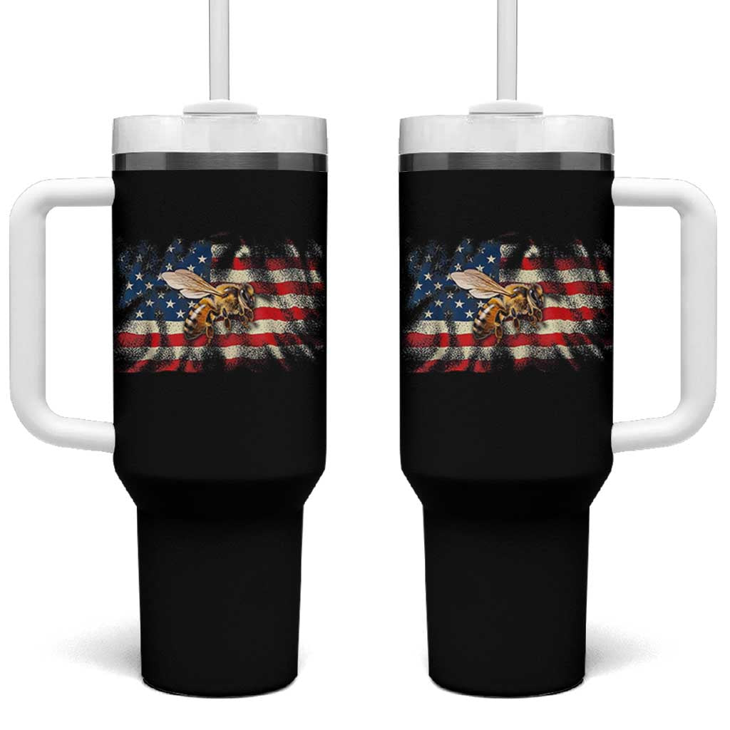 Patriotic Beekeeper Tumbler With Handle Bee American Flag Beekeeping