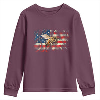 Patriotic Beekeeper Youth Sweatshirt Bee American Flag Beekeeping