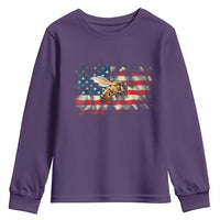 Patriotic Beekeeper Youth Sweatshirt Bee American Flag Beekeeping