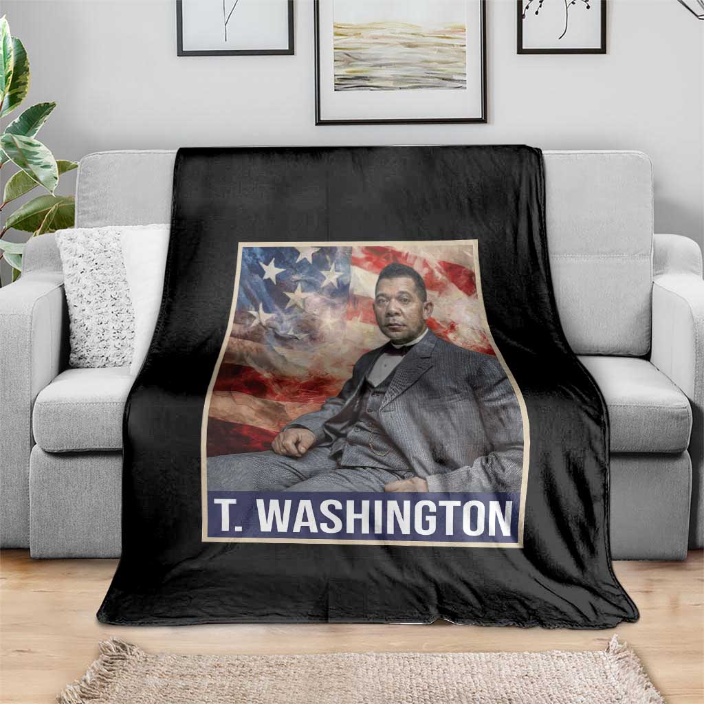 Booker Taliaferro Washington Throw Blanket African American Educator Black History Month
