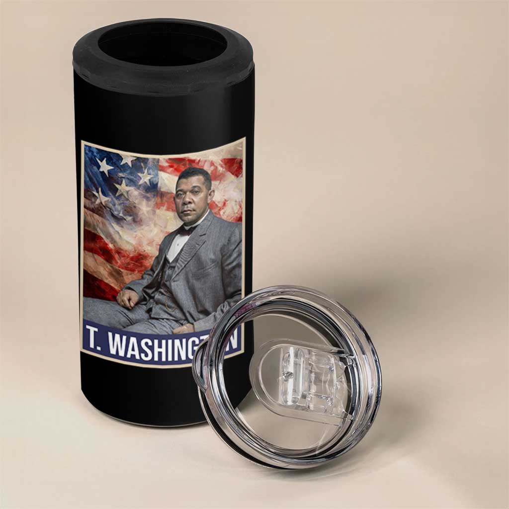 Booker Taliaferro Washington 4 in 1 Can Cooler Tumbler African American Educator Black History Month