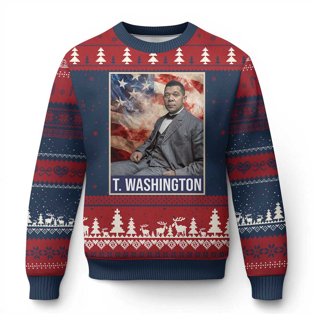 Booker Taliaferro Washington Ugly Christmas Sweater African American Educator Black History Month