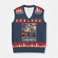 Booker Taliaferro Washington V-Neck Knit Sweater Vest African American Educator Black History Month