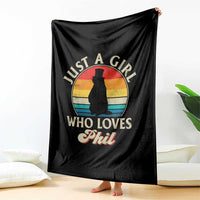 Funny Just A Girl Who Loves Phil Groundhog Throw Blanket Punxsy Woodchuck Day Lover - Wonder Print Shop