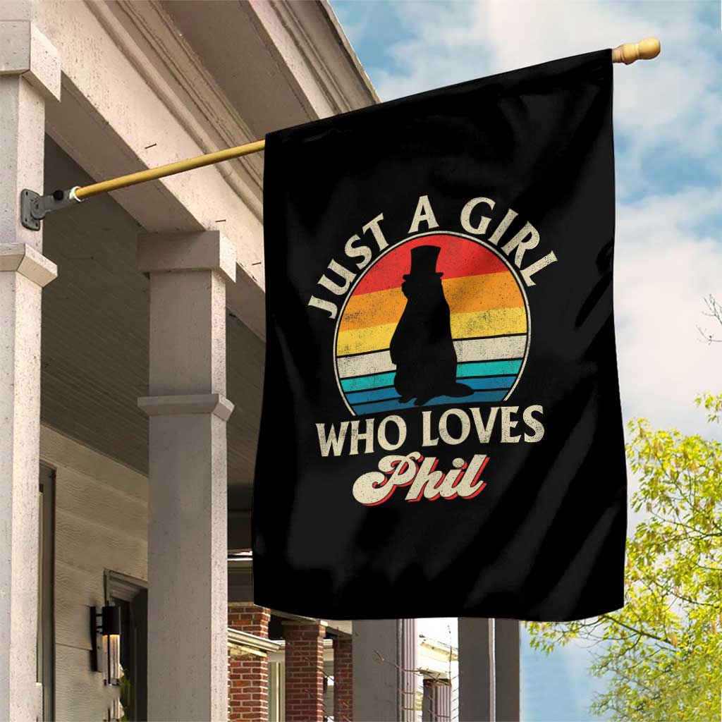 Funny Just A Girl Who Loves Phil Groundhog Garden Flag Punxsy Woodchuck Day Lover - Wonder Print Shop
