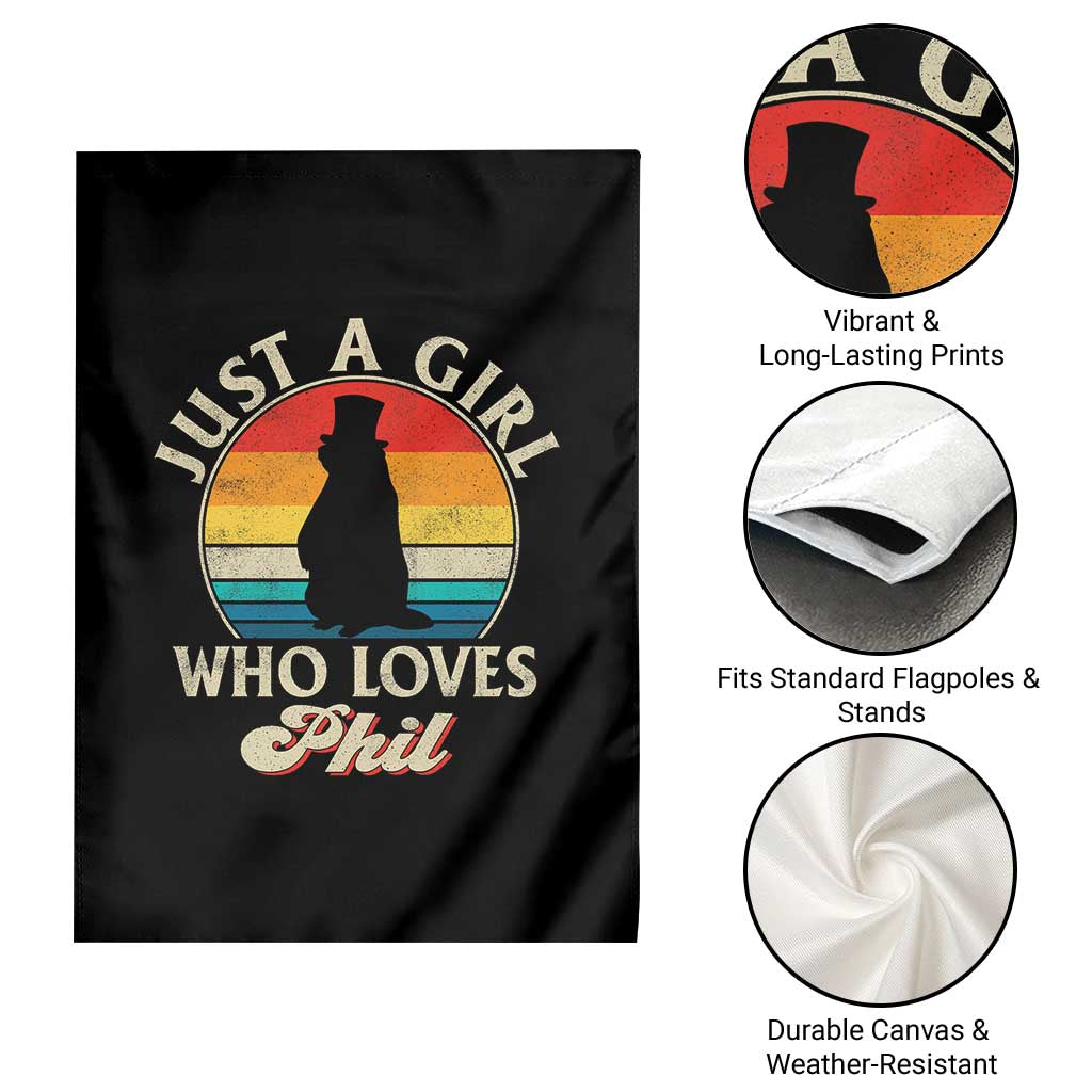 Funny Just A Girl Who Loves Phil Groundhog Garden Flag Punxsy Woodchuck Day Lover - Wonder Print Shop
