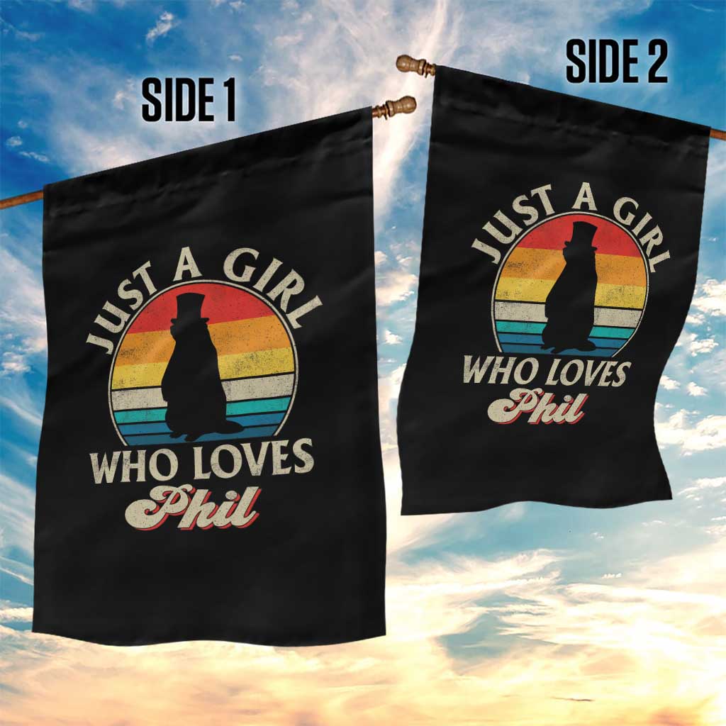 Funny Just A Girl Who Loves Phil Groundhog Garden Flag Punxsy Woodchuck Day Lover - Wonder Print Shop