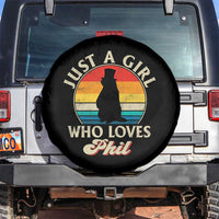 Funny Just A Girl Who Loves Phil Groundhog Spare Tire Cover Punxsy Woodchuck Day Lover - Wonder Print Shop